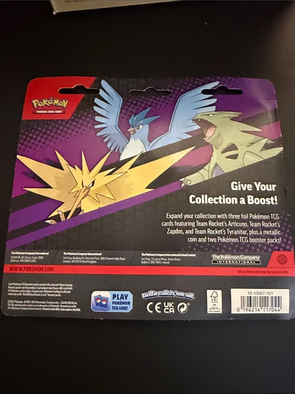 Pokemon Foil Trio Featuring Yellow Zapdos, Blue Articuno & Green Tyranitar